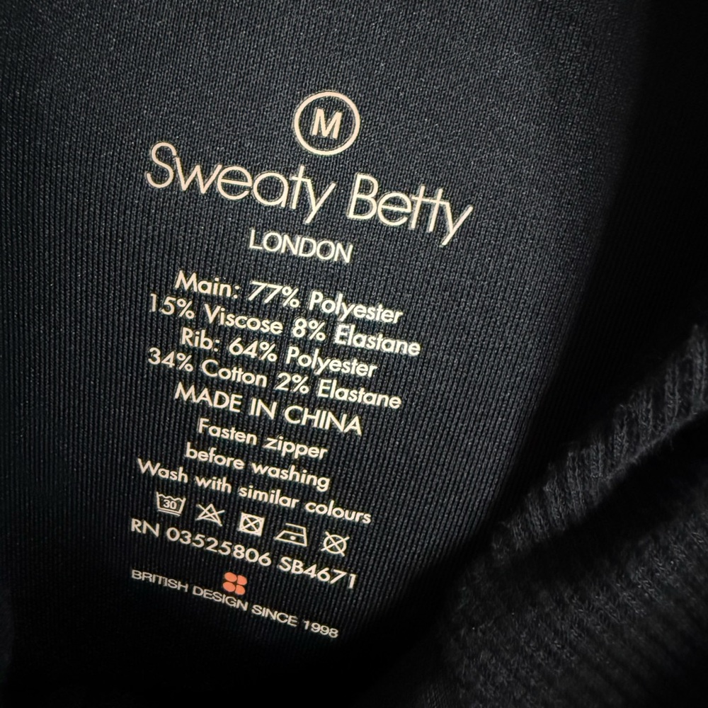 Sweaty Betty Scuba Cross Train Full Zip Hooded Jacket Black Medium - Picture 5 of 8